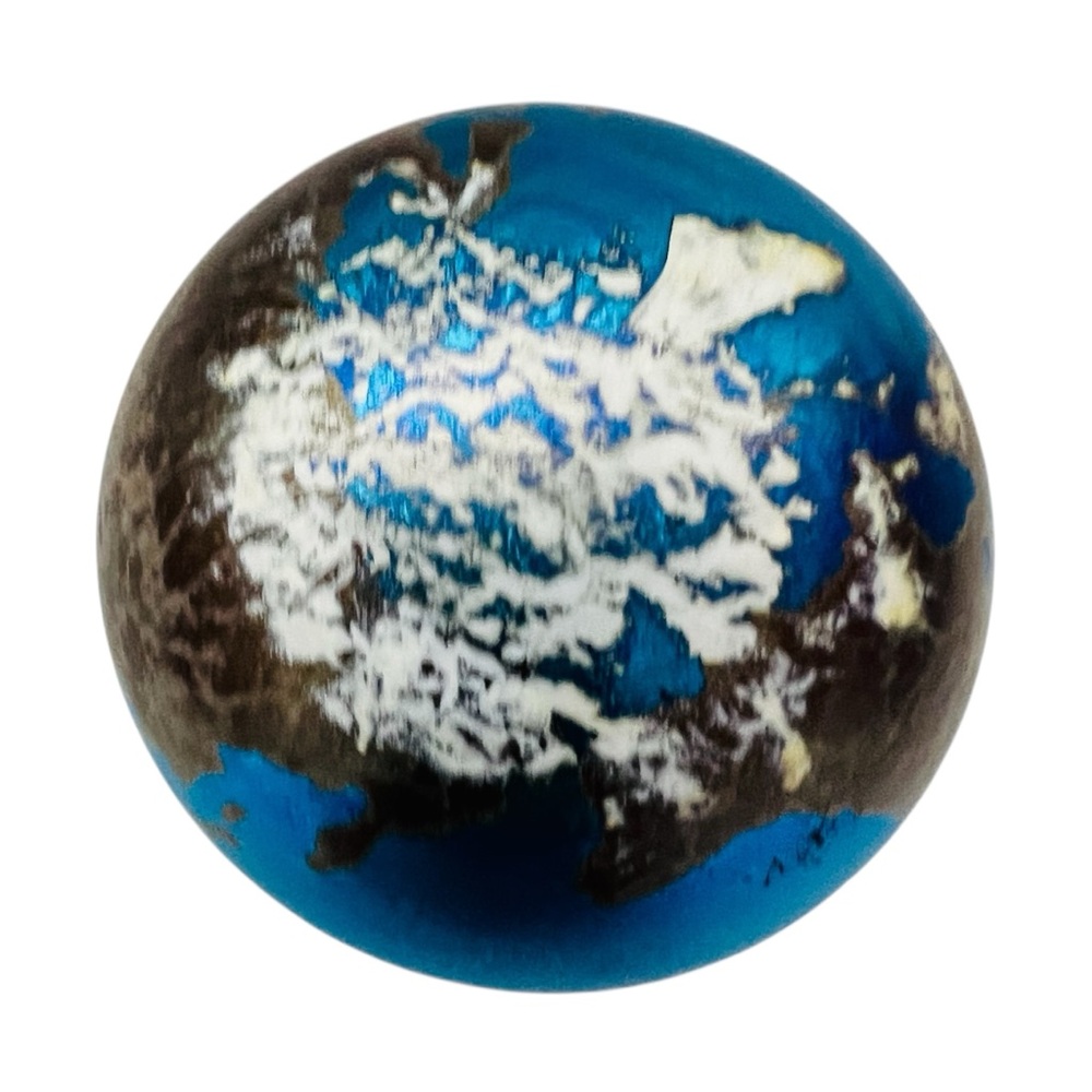 Vintage 1999 Lundberg Studios Art Glass World Signed Globe Paperweight